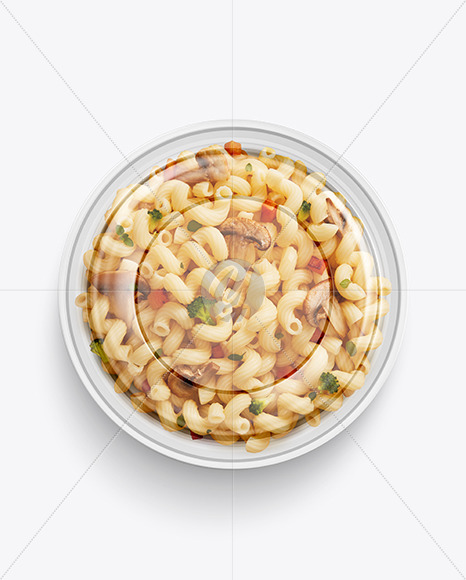 Plastic Bowl With Pasta Mockup