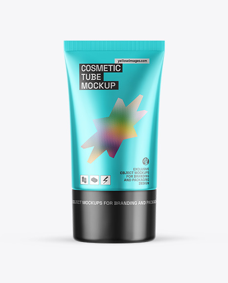 Metallic Cosmetic Tube Mockup - Toothpaste tube mockup