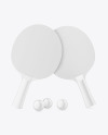 Two Glossy Ping Pong Paddles & Balls Mockup