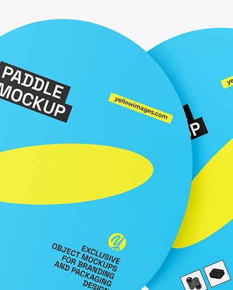 Two Glossy Ping Pong Paddles & Balls Mockup