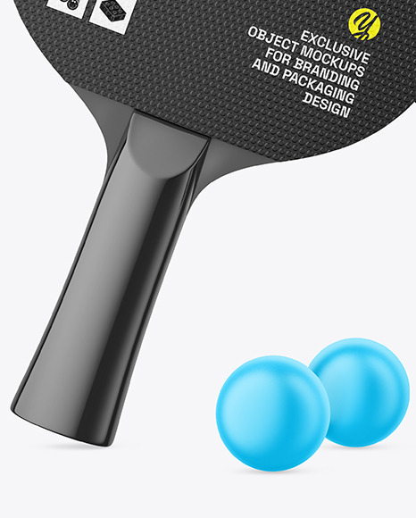 Two Glossy Ping Pong Paddles & Balls Mockup