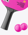 Two Matte Ping Pong Paddles & Balls Mockup