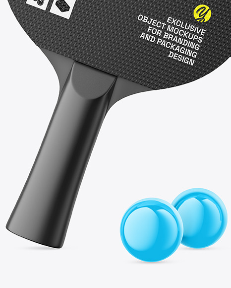 Two Matte Ping Pong Paddles & Balls Mockup