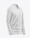 Melange Men's Long Sleeve Polo Shirt Mockup