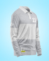 Melange Men's Long Sleeve Polo Shirt Mockup