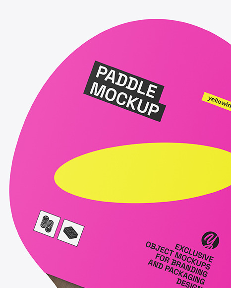 Two Ping Pong Paddles with Dark Wooden Handles & Balls Mockup