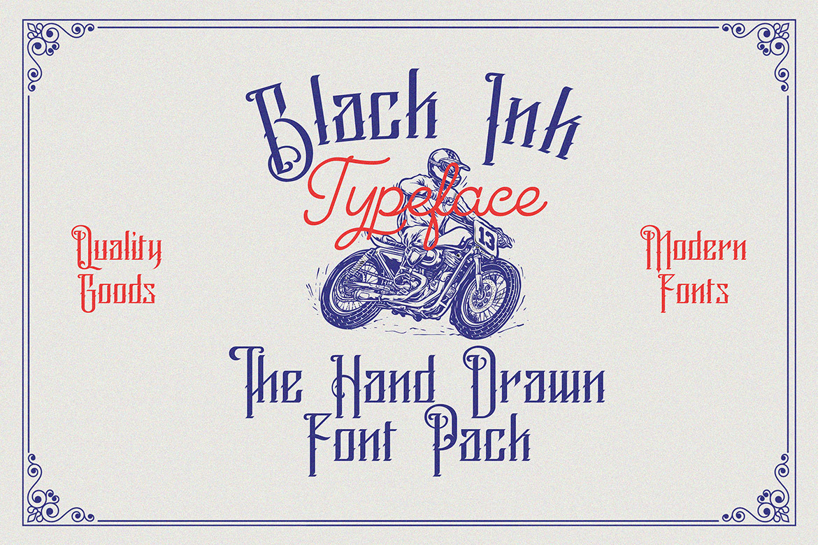 Black Ink Vintage Blackletter Font