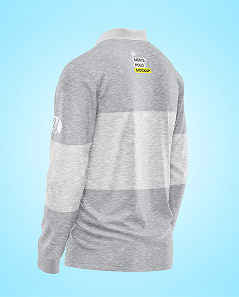 Melange Men's Long Sleeve Polo Shirt Mockup