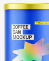 Coffee Tin Can with Matte Finish Mockup