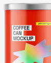 Coffee Tin Can with Glossy Finish Mockup