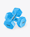 Two Glossy Dumbbells Mockup