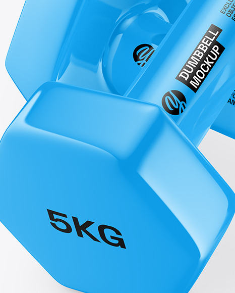 Two Glossy Dumbbells Mockup