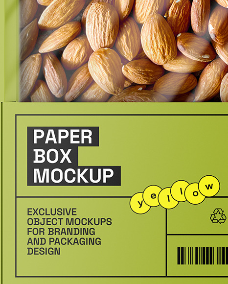 Carton Box With Almond Nuts Mockup