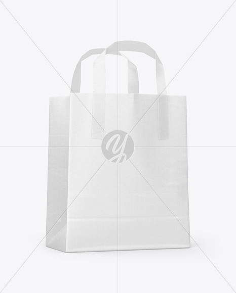 Matte Paper Shopping Bag w/ Paper Handles Mockup