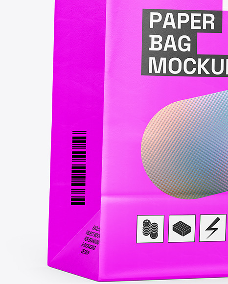 Matte Paper Shopping Bag w/ Paper Handles Mockup