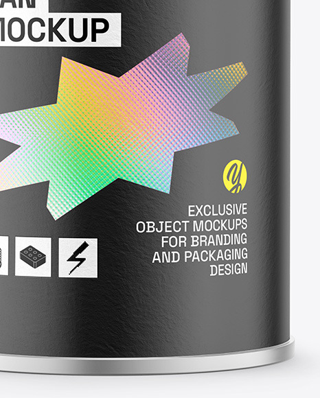 Coffee Tin Can with Paper Finish Mockup