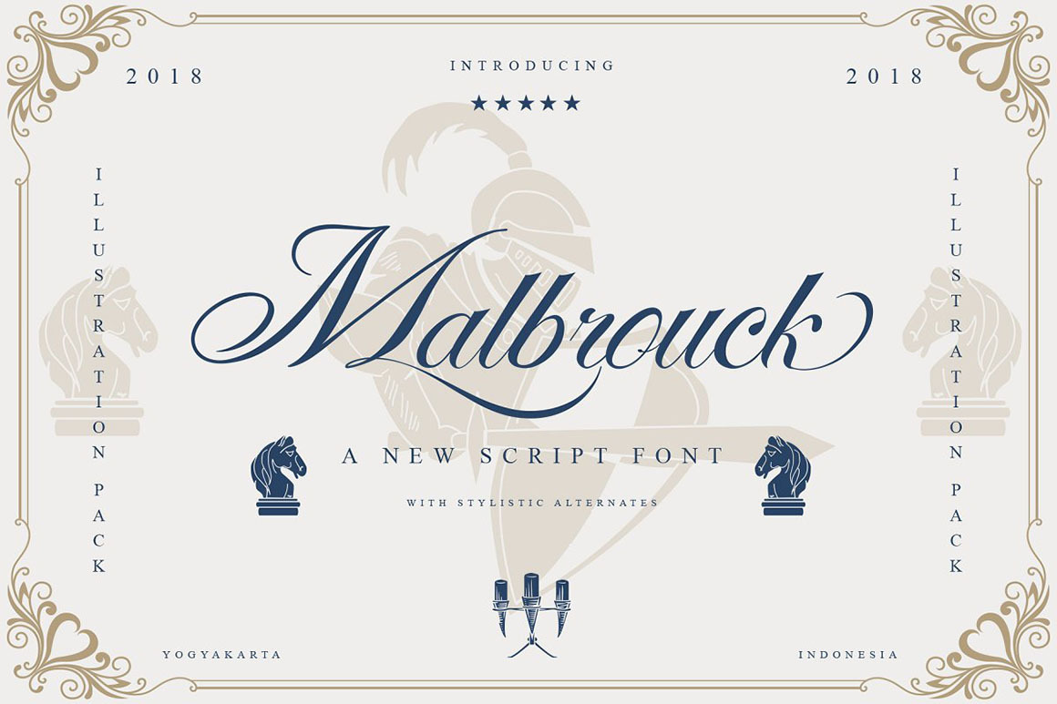 Malbrouck Classic Script Font