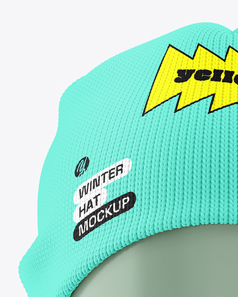 Winter Hat & Buff Mockup - Front View