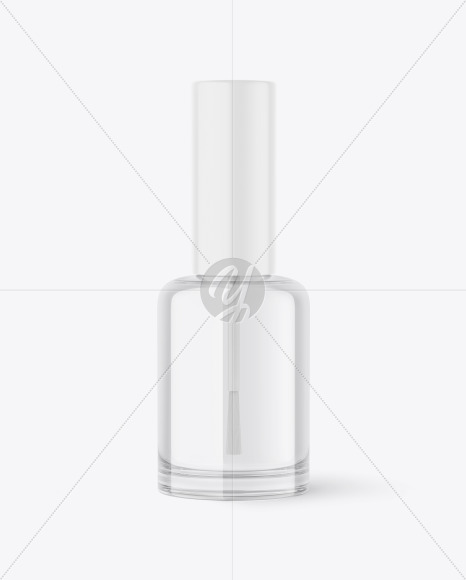 Clear Glass Nail Polish Bottle Mockup