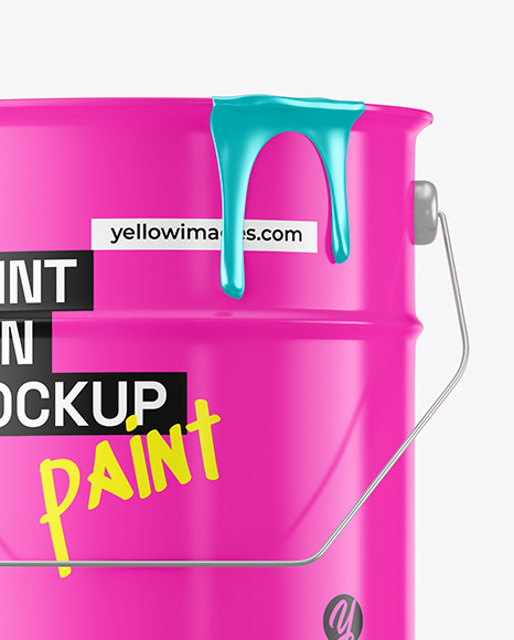 Glossy Paint Can Mockup