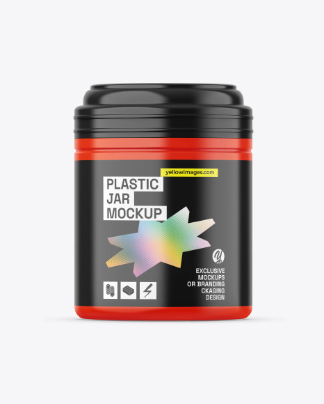 Glossy Plastic Jar Mockup