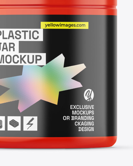 Glossy Plastic Jar Mockup