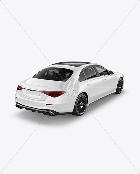 Luxury Car Mockup - Back Half Side View