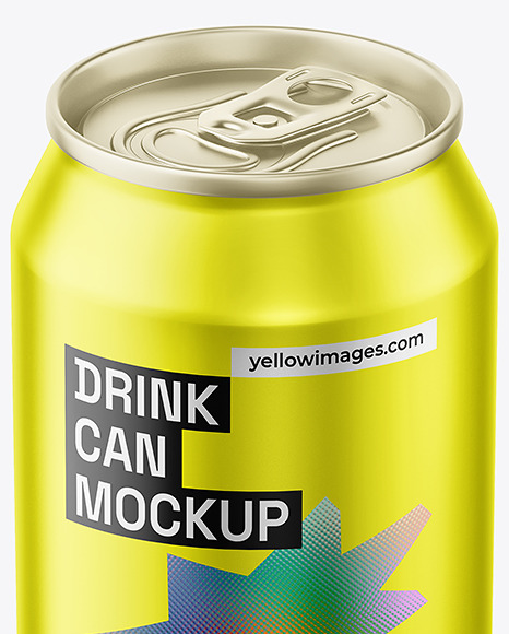 Matte Metallic Aluminium Drink Can Mockup