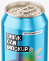 Glossy Metallic Aluminium Drink Can Mockup