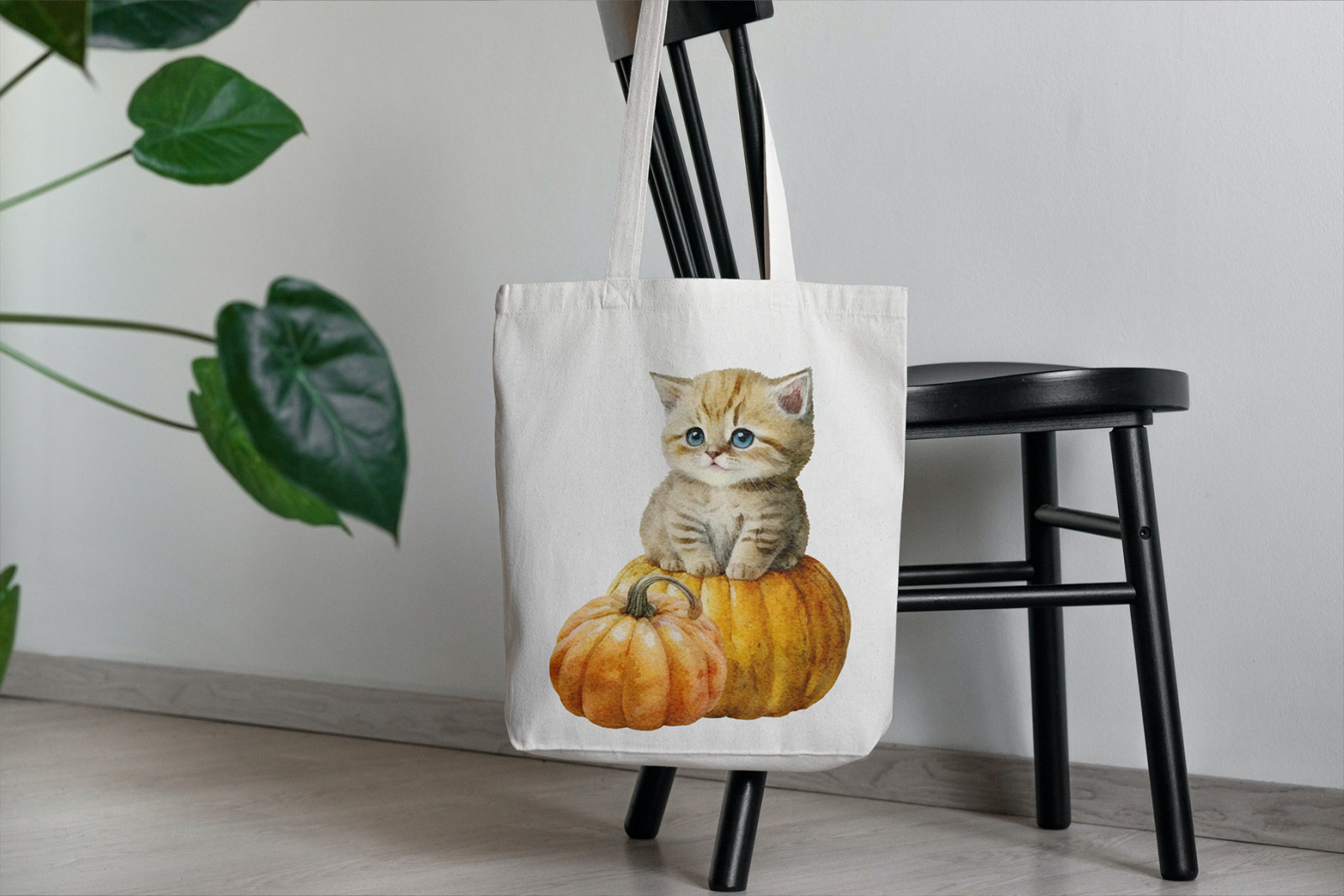 Kittens with pumpkins clipart