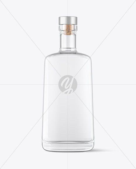 Clear Glass Vodka Bottle Mockup