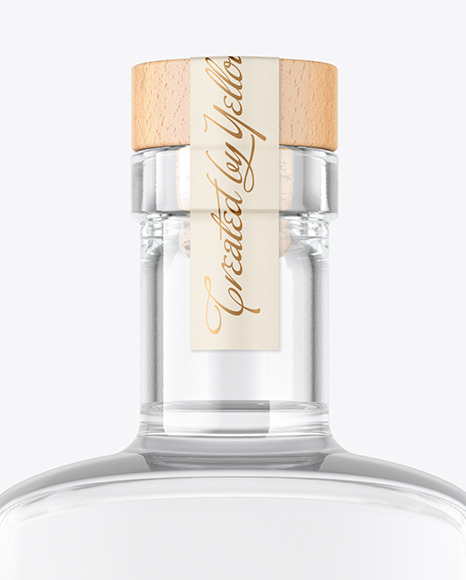 Clear Glass Vodka Bottle Mockup