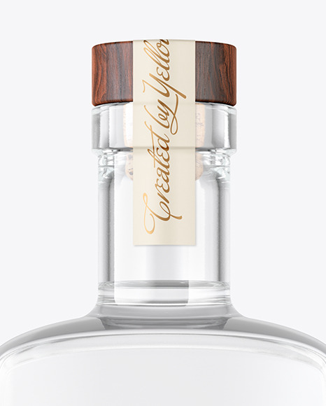 Clear Glass Vodka Bottle Mockup