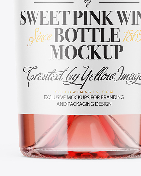 Clear Glass Pink Wine Mockup