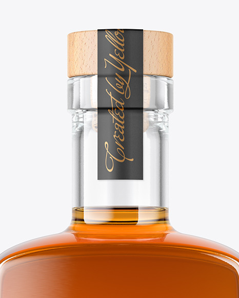 Clear Glass Whisky Bottle Mockup
