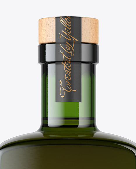 Green Glass Whisky Bottle Mockup - Free Download Images High Quality