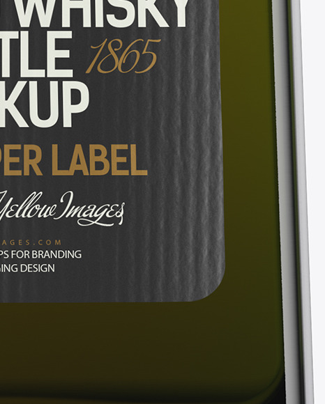 Green Glass Whisky Bottle Mockup