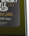 Green Glass Whisky Bottle Mockup