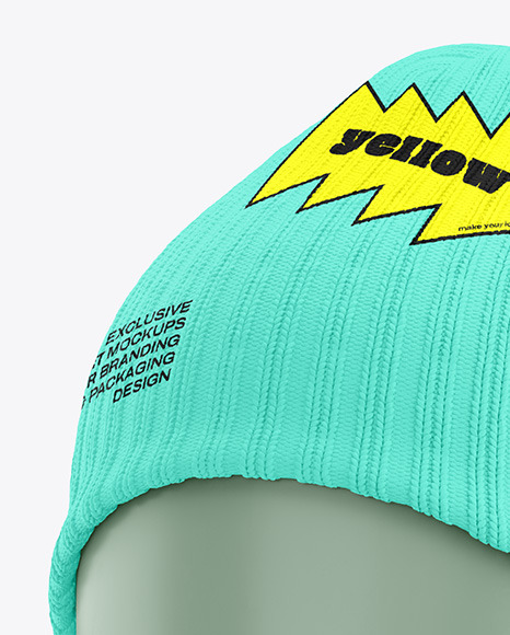 Winter Hat & Buff Mockup - Half Side View