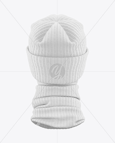 Winter Hat &amp; Buff Mockup - Back View