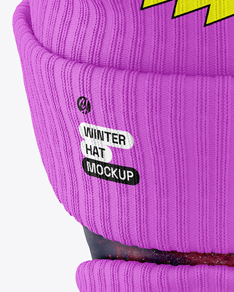 Winter Hat & Buff Mockup - Back View