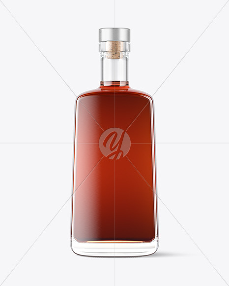 Clear Glass Cognac Bottle Mockup