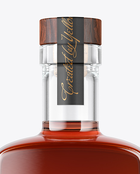 Clear Glass Cognac Bottle Mockup