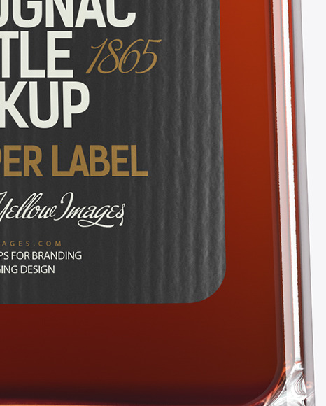 Clear Glass Cognac Bottle Mockup