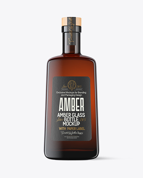 Amber Glass Bottle Mockup