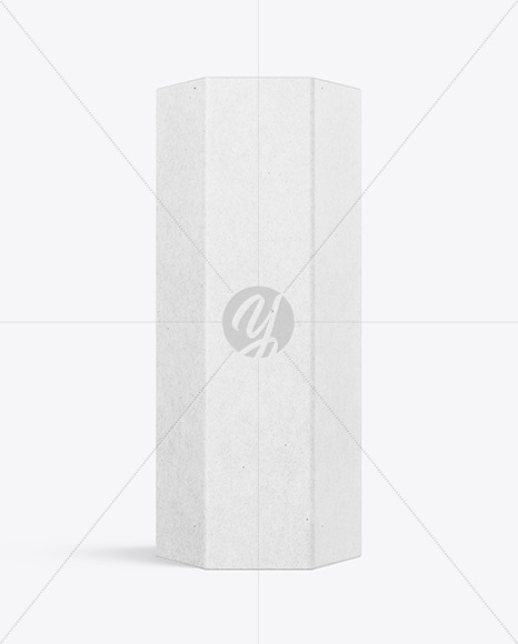 Hexagonal Kraft Paper Box Mockup