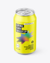 Matte Aluminium Drink Can w/ Drops Mockup