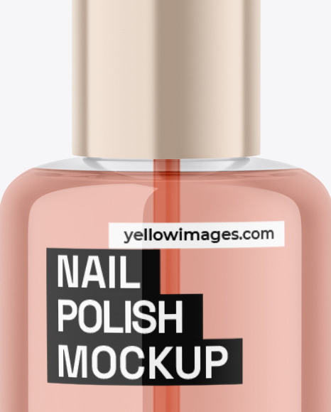 Clear Glass Nail Polish Bottle Mockup