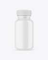 Glossy Plastic Bottle with Pills Mockup