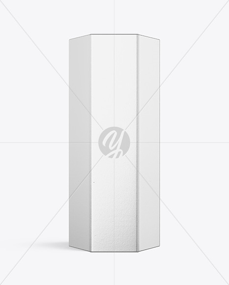 Hexagonal Metallized Paper Box Mockup